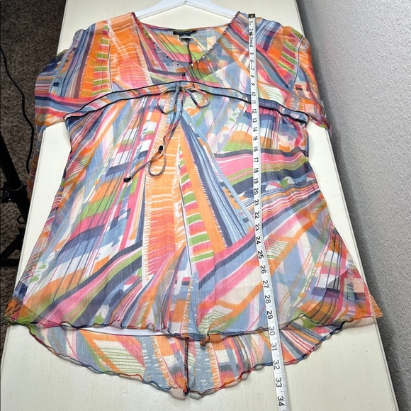 Boston Proper 100% Silk Sheer V Neck Blouse with V Neck Camisole Top Size 12 - Picture 13 of 16